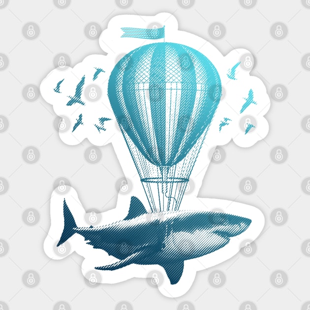 Shark Balloon Sticker by analogdreamz